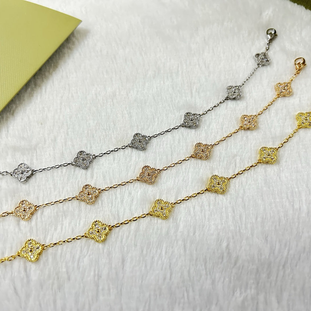 [：Polaidi Jewelry]CLOVER 6 MOTIF DIAMOND BRACELET