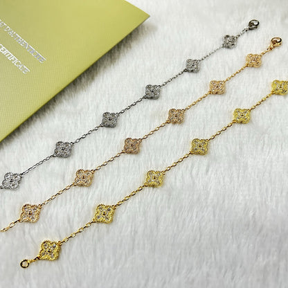 [：Polaidi Jewelry]CLOVER 6 MOTIF DIAMOND BRACELET