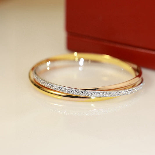 [Polaidi Jewelry]TRINITY TRICOLORED GOLD THREE-RING BRACELET