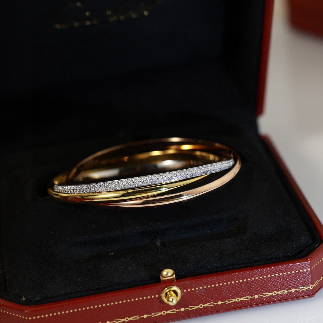 [Polaidi Jewelry]TRINITY TRICOLORED GOLD THREE-RING BRACELET