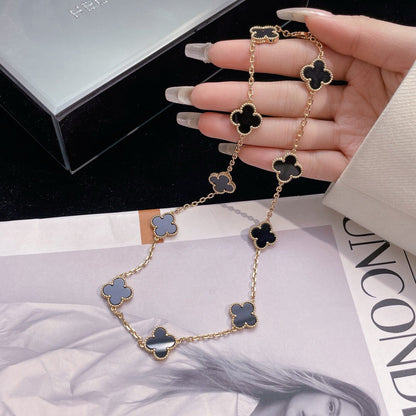 [Polaidi Jewelry]CLOVERS THE 10-MOTIFS ONYX NECKLACE