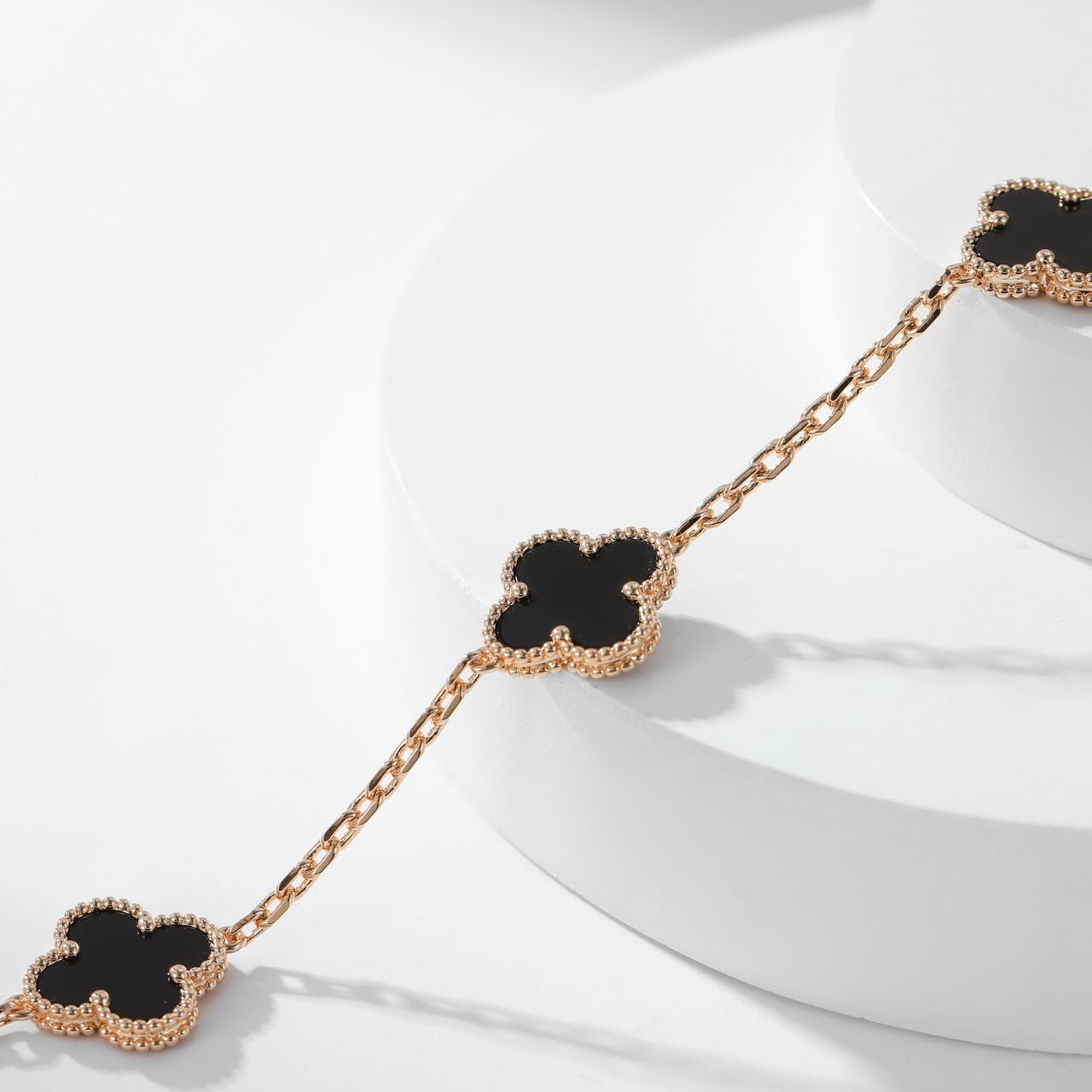 [Polaidi Jewelry]CLOVERS THE 10-MOTIFS ONYX NECKLACE