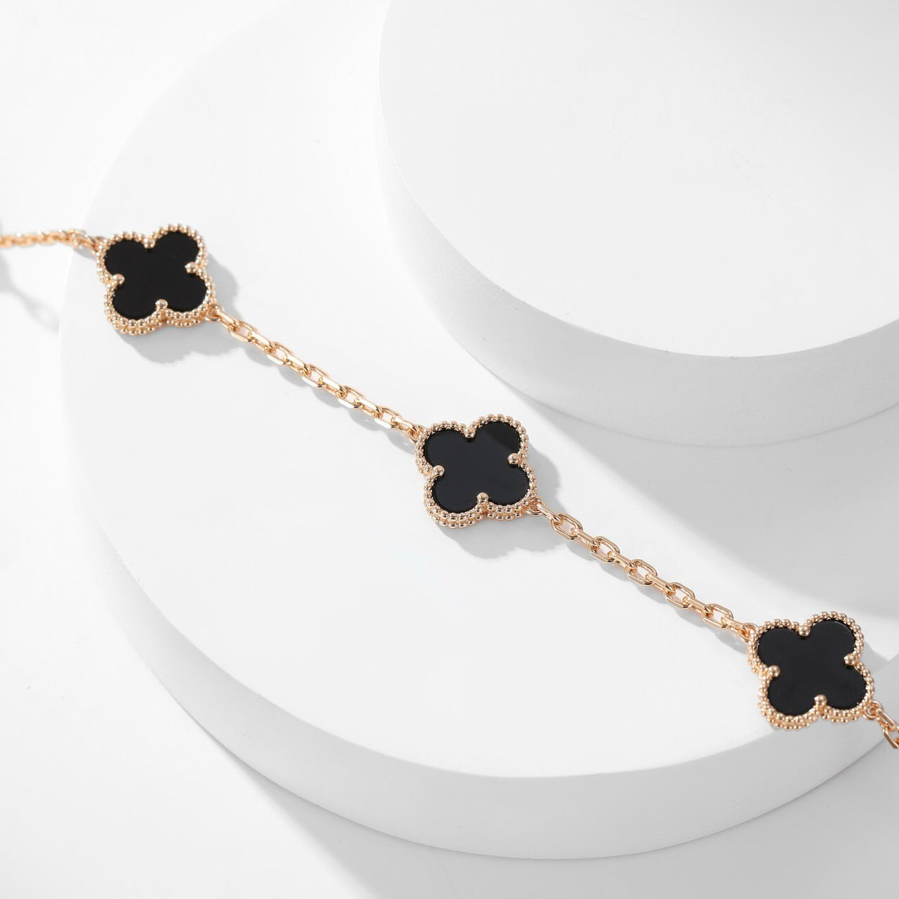 [Polaidi Jewelry]CLOVERS THE 10-MOTIFS ONYX NECKLACE