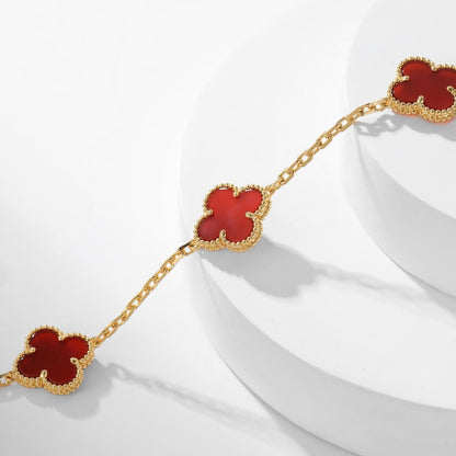 [Polaidi Jewelry]CLOVERS THE  10-MOTIFS CARNELIAN NECKLACE