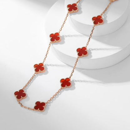 [Polaidi Jewelry]CLOVERS THE  10-MOTIFS CARNELIAN NECKLACE