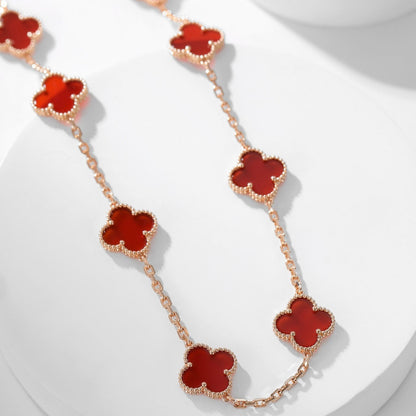 [Polaidi Jewelry]CLOVERS THE  10-MOTIFS CARNELIAN NECKLACE