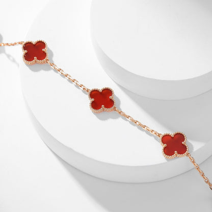 [Polaidi Jewelry]CLOVERS THE  10-MOTIFS CARNELIAN NECKLACE