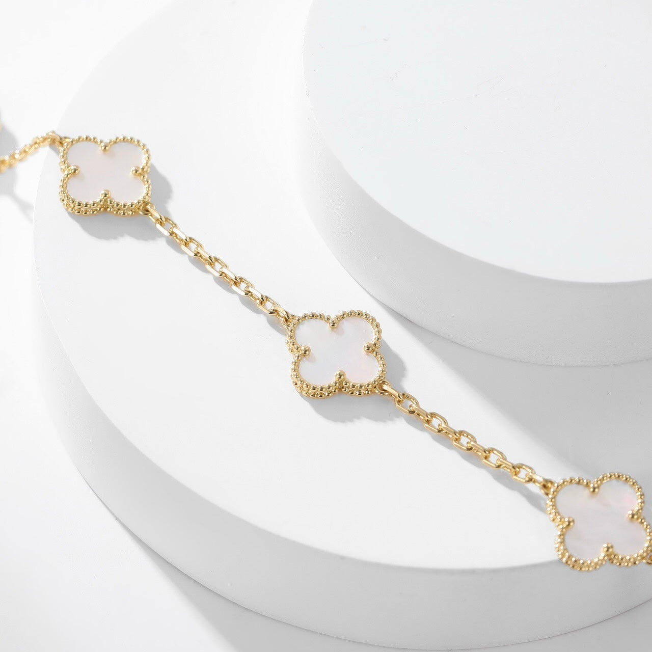 [：Polaidi Jewelry]CLOVER 10 MOTIFS WHITE MOTHER OF PEARL NECKLACE