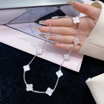 [Polaidi Jewelry]CLOVERS THE 10-MOTIFS WHITE MOTHER OF PEARL NECKLACE
