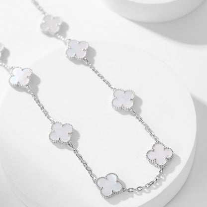 [Polaidi Jewelry]CLOVERS THE 10-MOTIFS WHITE MOTHER OF PEARL NECKLACE