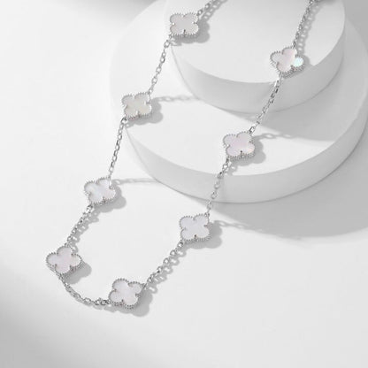 [：Polaidi Jewelry]CLOVER 10 MOTIFS WHITE MOTHER OF PEARL NECKLACE