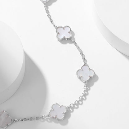 [：Polaidi Jewelry]CLOVER 10 MOTIFS WHITE MOTHER OF PEARL NECKLACE