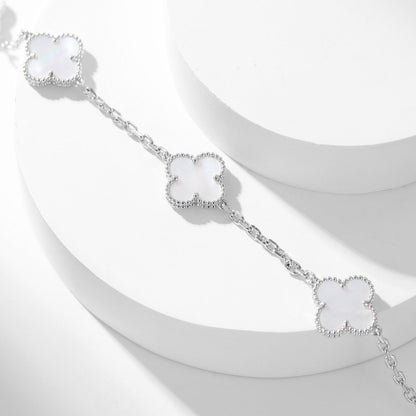 [Polaidi Jewelry]CLOVERS THE 10-MOTIFS WHITE MOTHER OF PEARL NECKLACE