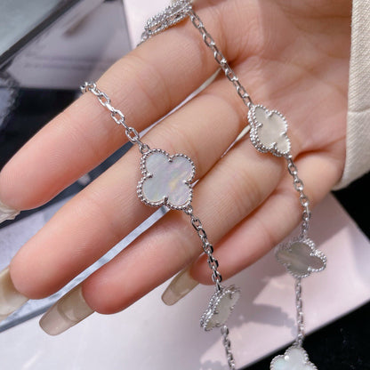 [：Polaidi Jewelry]CLOVER 10 MOTIFS WHITE MOTHER OF PEARL NECKLACE