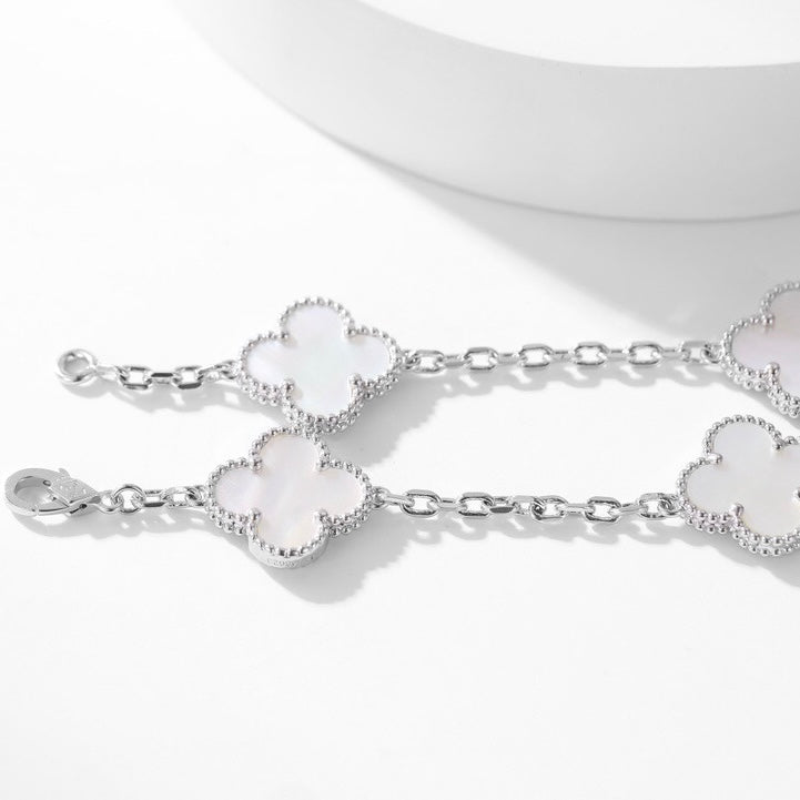 [Polaidi Jewelry]CLOVERS THE 10-MOTIFS WHITE MOTHER OF PEARL NECKLACE