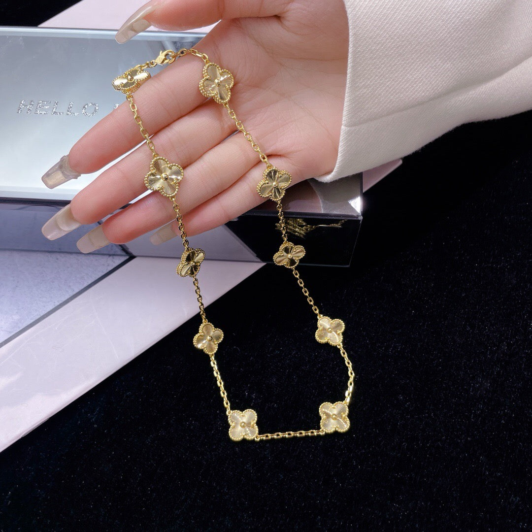 [：Polaidi Jewelry]CLOVER 10 MOTIFS LASER NECKLACE