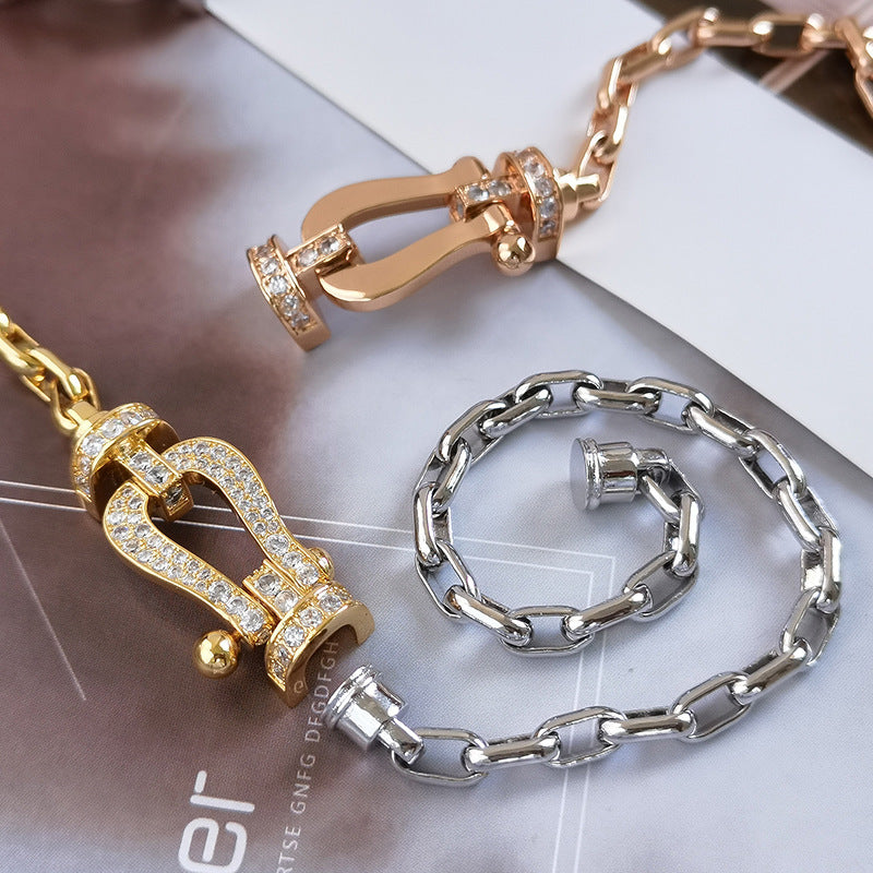 [：Polaidi Jewelry]FORCE LARGE HORSESHOE CLASP  METAL BRACELET