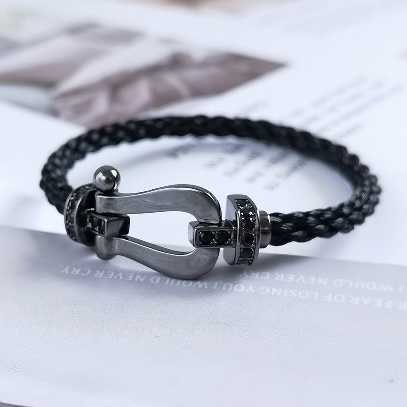 [：Polaidi Jewelry]FORCE LARGE SERIES HORSESHOE BLACK SAMURAI BRACELET
