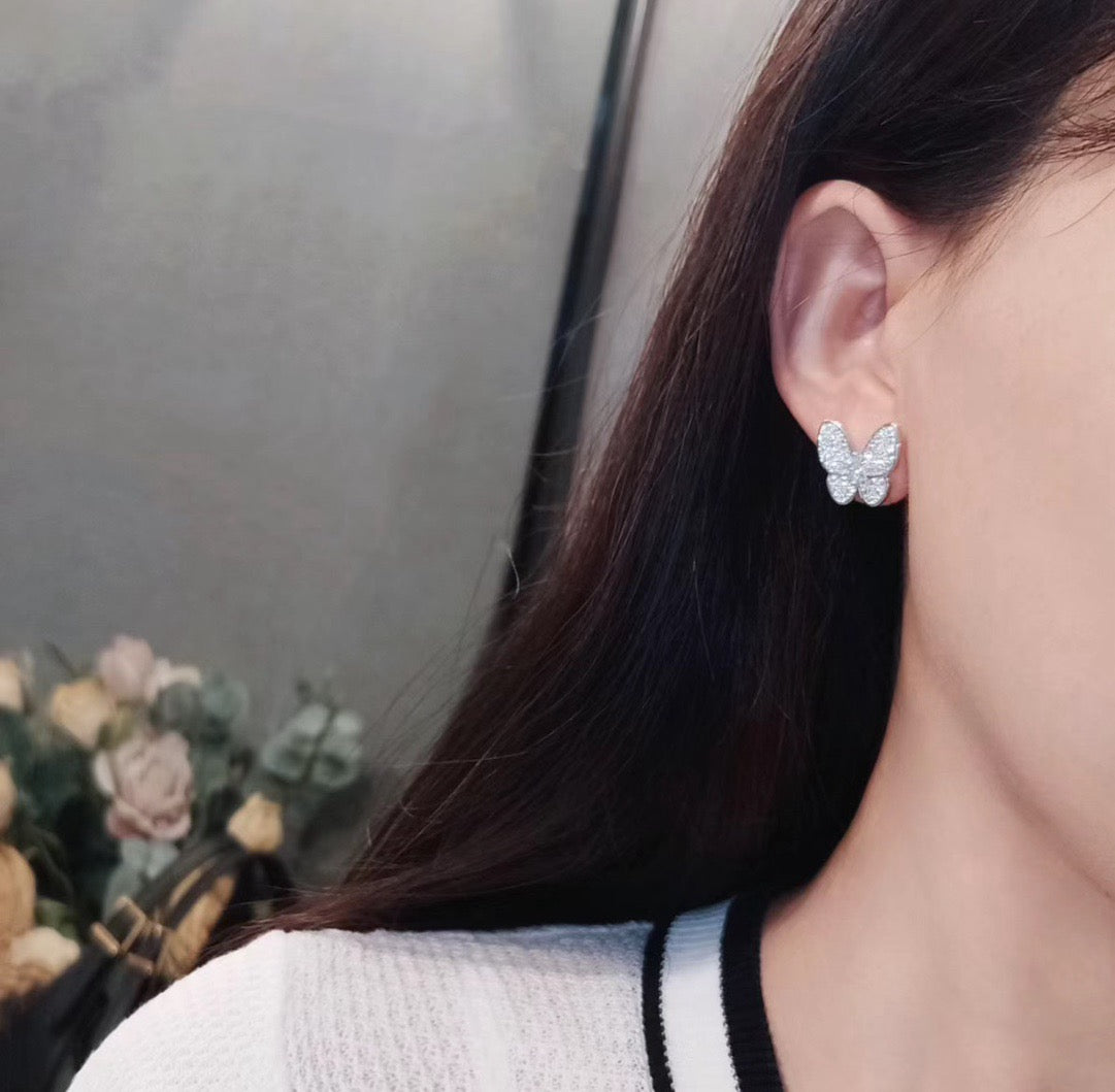 [：Polaidi Jewelry]BUTTERFLY ALL DIAMOND EARRINGS