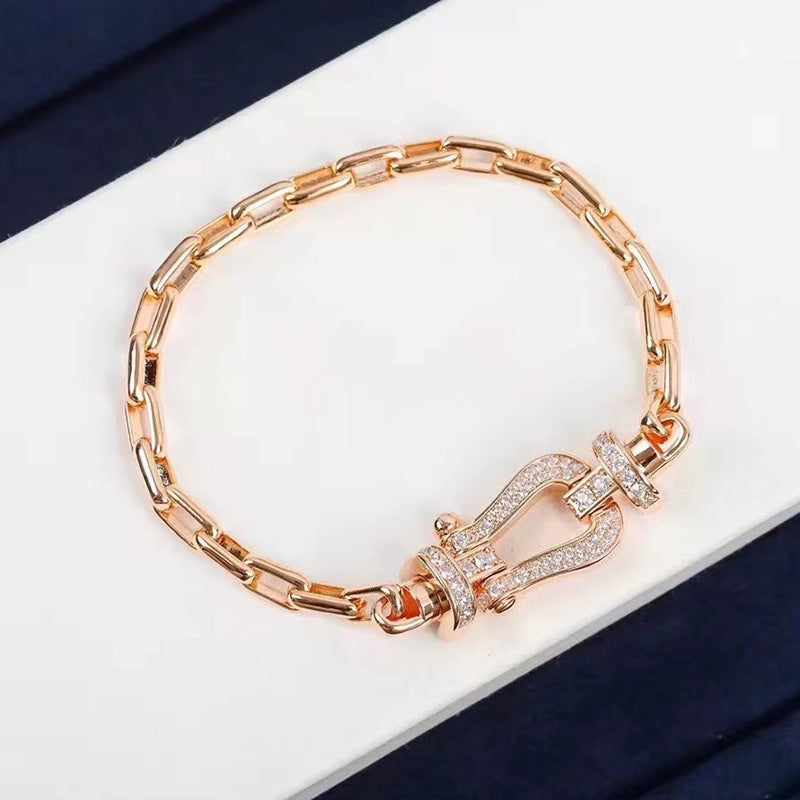 [：Polaidi Jewelry]FORCE LARGE HORSESHOE CLASP  METAL BRACELET