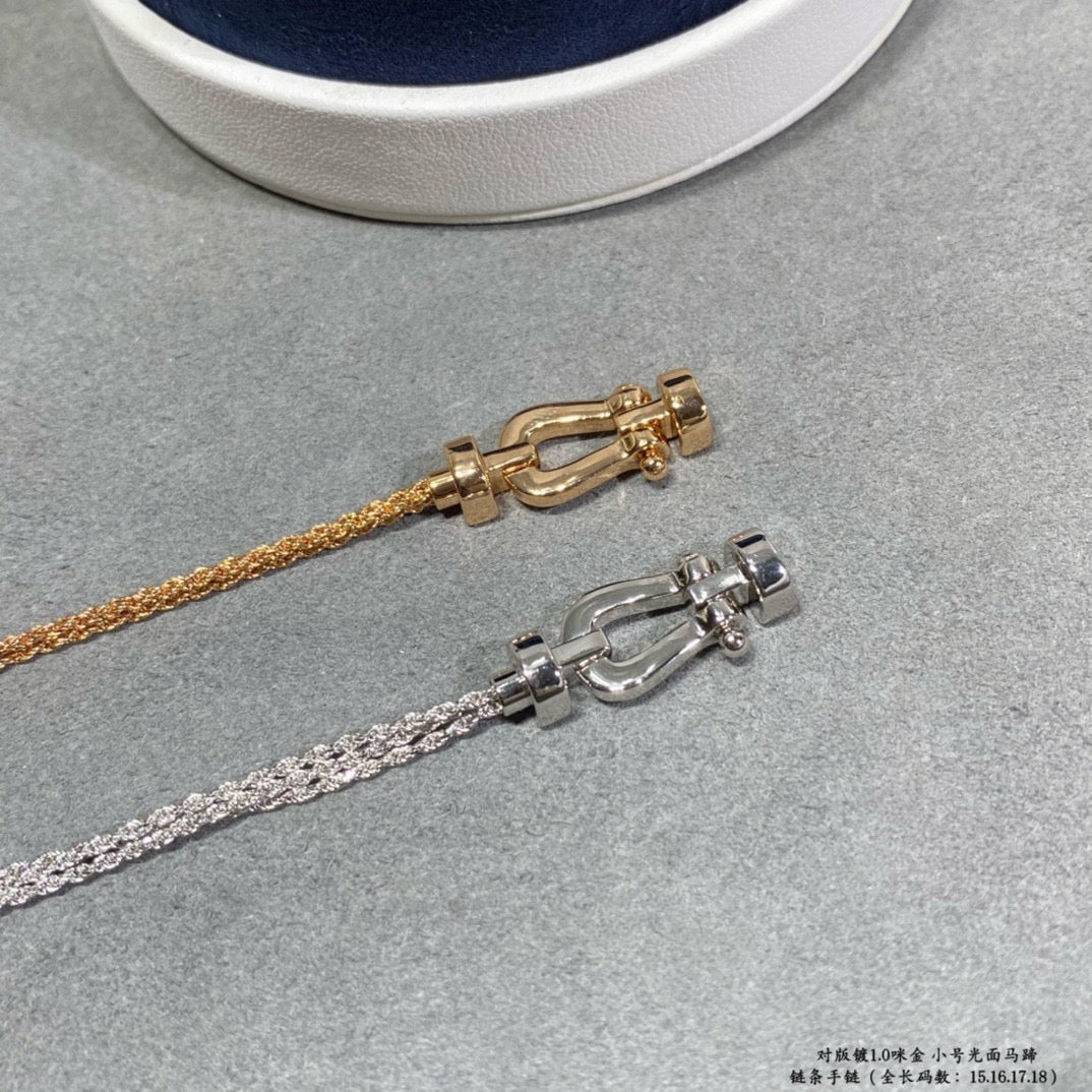 [：Polaidi Jewelry]FORCE SMALL HORSESHOE  DIAMOND CHAIN ROPE BRACELET