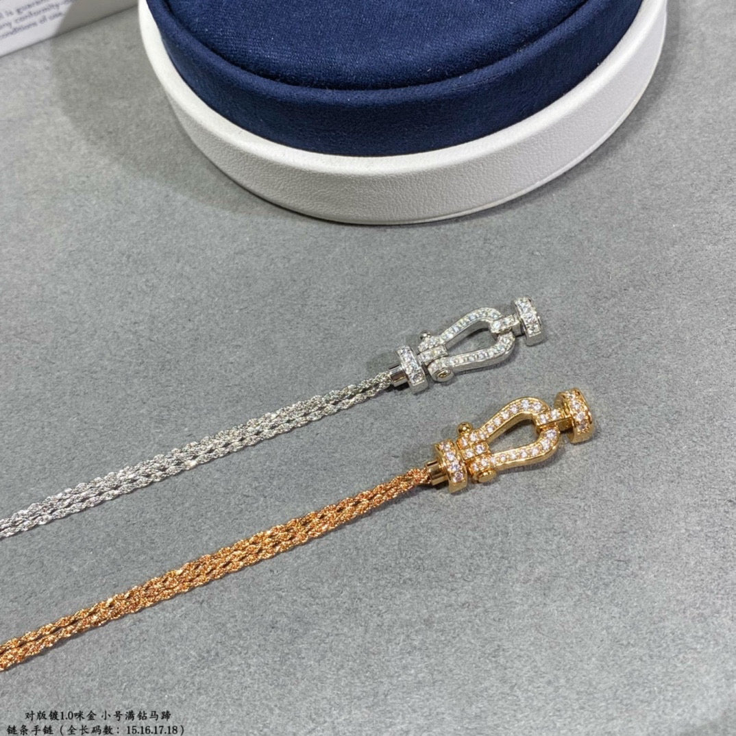 [Polaidi Jewelry]FORCE SMALL HORSESHOE  DIAMOND CHAIN ROPE BRACELET