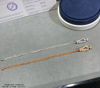 [：Polaidi Jewelry]FORCE SMALL HORSESHOE  DIAMOND CHAIN ROPE BRACELET