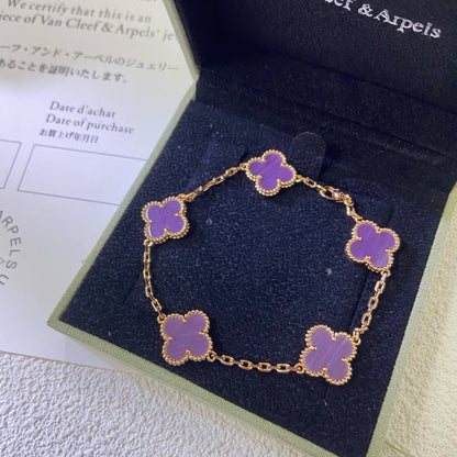 [Polaidi Jewelry]CLOVER  5 MOTIFS  PURPLE VIOLET BRACELET