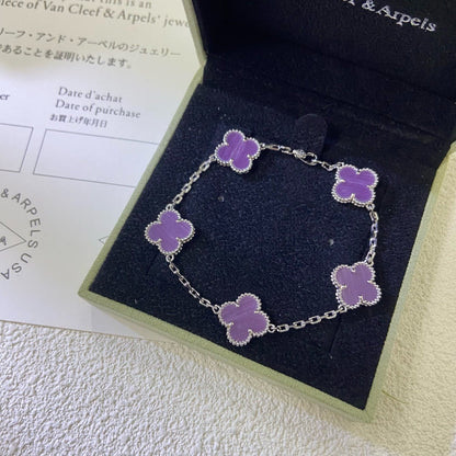 [：Polaidi Jewelry]CLOVER  5 MOTIFS  PURPLE VIOLET BRACELET