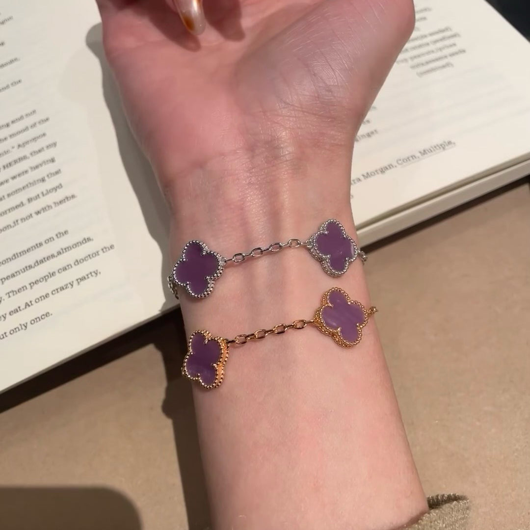 [Polaidi Jewelry]CLOVER  5 MOTIFS  PURPLE VIOLET BRACELET