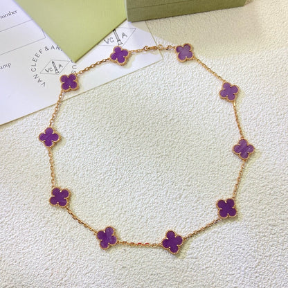 [Polaidi Jewelry]CLOVER 10 MOTIFS  PURPLE VIOLET  NECKLACE