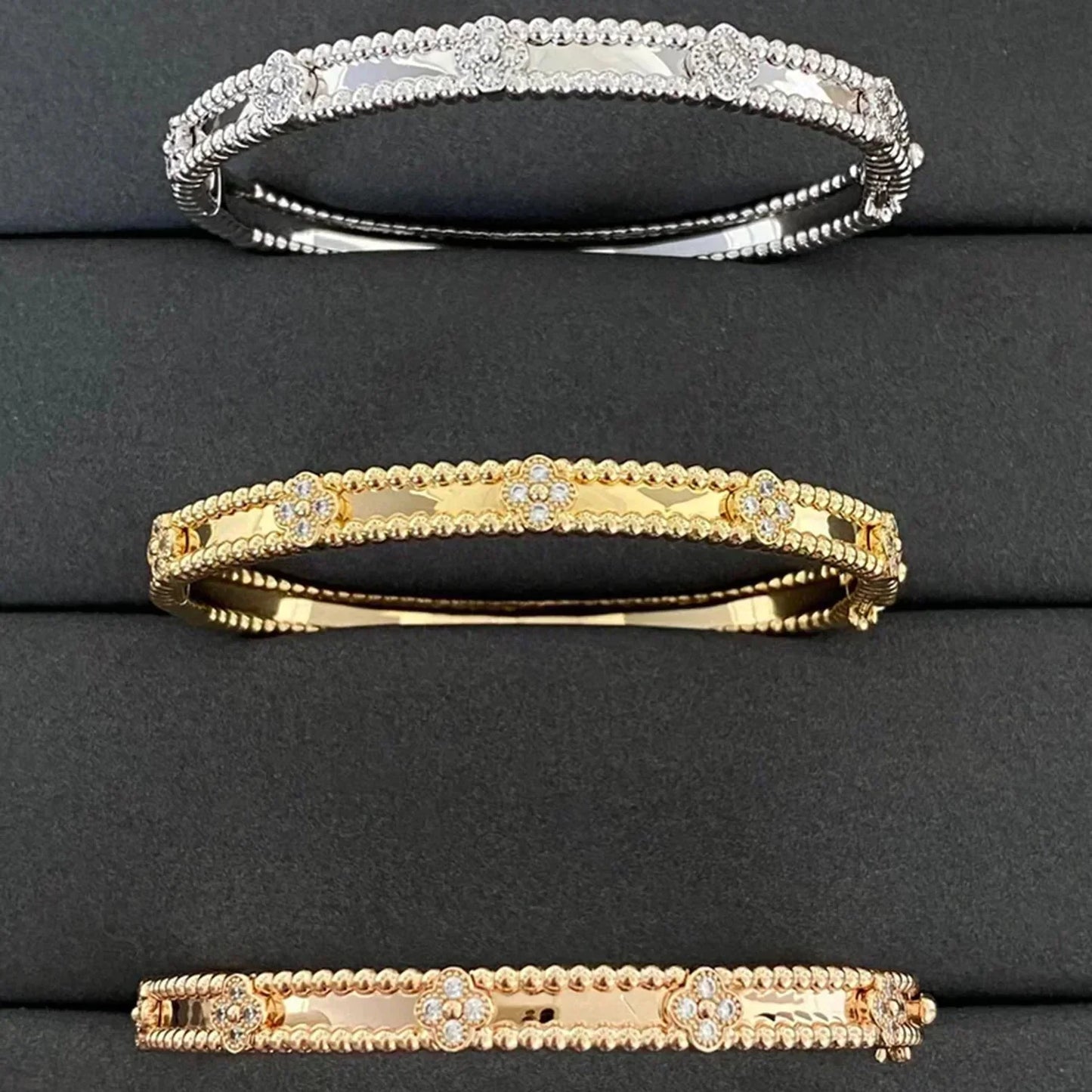 [：Polaidi Jewelry]CLOVER BRACELET 4MM DIAMONDS