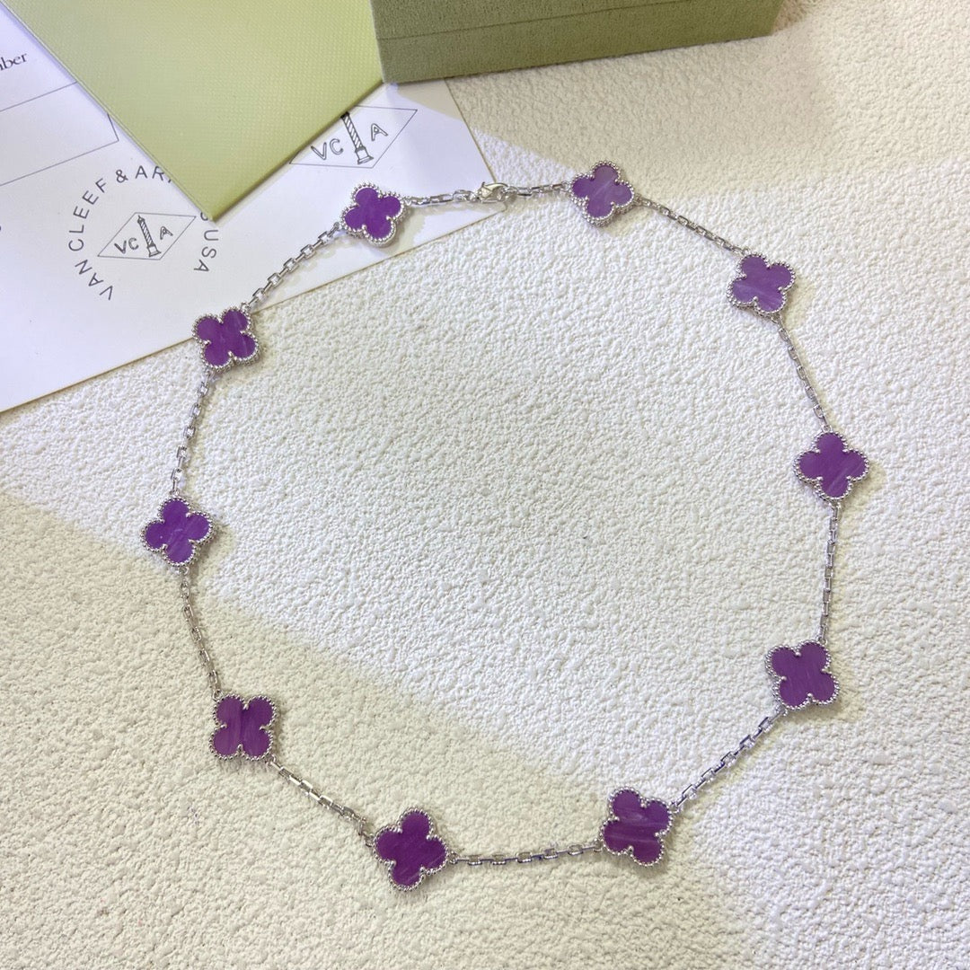 [Polaidi Jewelry]CLOVER 10 MOTIFS  PURPLE VIOLET  NECKLACE