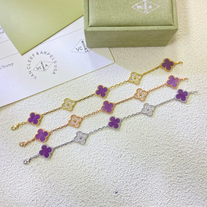 [Polaidi Jewelry] CLOVER 5 MOTIF VIOLET BRACELET COLLECTION