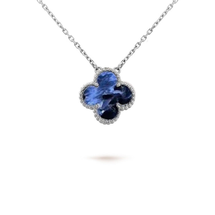 [Polaidi Jewelry]CLOVER 15MM PIETERSITE NECKLACE SILVER