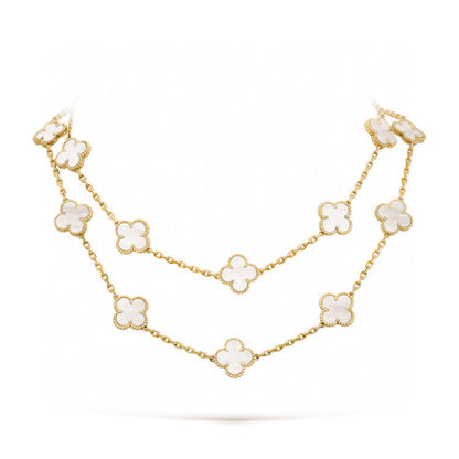 [Polaidi Jewelry]CLOVER 20 MOTIFS WHITE MOP NECKLACE