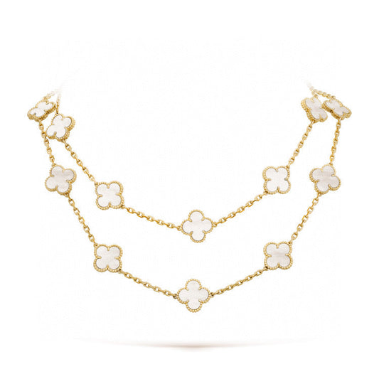 [Polaidi Jewelry]CLOVER 20 MOTIFS WHITE MOP NECKLACE