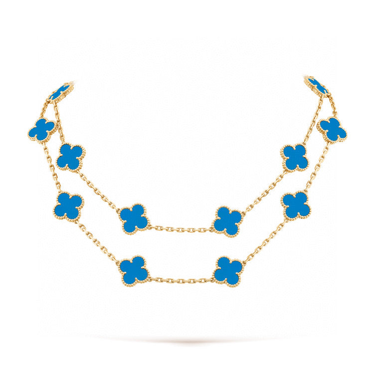 [Polaidi Jewelry]CLOVER 20 MOTIFS BLUE AGATE GOLD