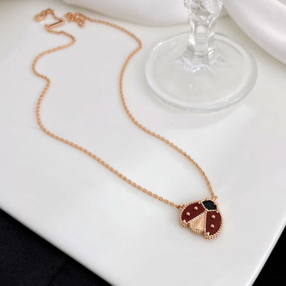[Polaidi Jewelry]LUCKY  CARNELIANS LADYBUG NECKLACE