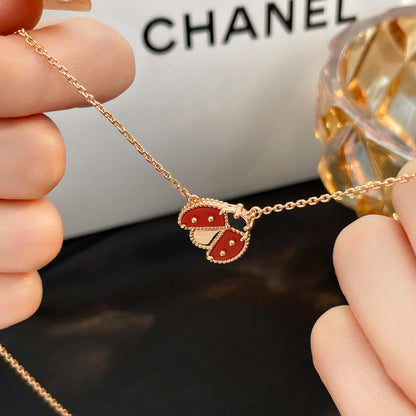 [：Polaidi Jewelry]LUCKY  CARNELIANS LADYBUG NECKLACE