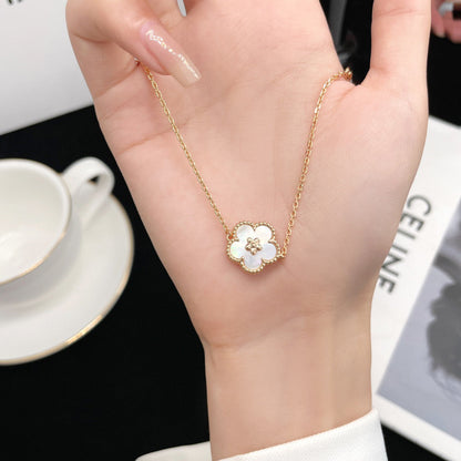 [：Polaidi Jewelry]LUCKY  WHITE MOP  PLUM BLOSSOM NECKLACE