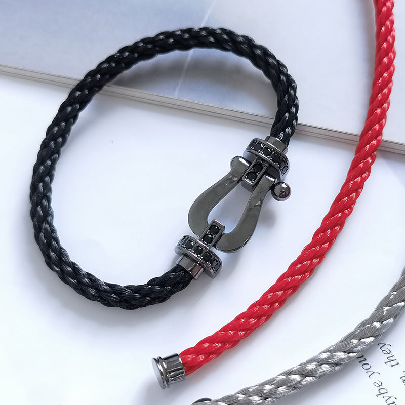 [Polaidi Jewelry]FORCE LARGE SERIES HORSESHOE BLACK SAMURAI BRACELET