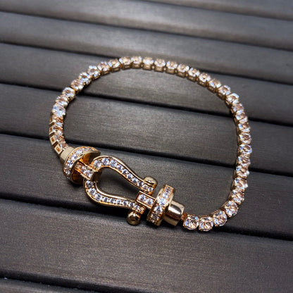 [Polaidi Jewelry]FORCE  LARGE HORSESHOE FULL DIAMOND TENNIS BRACELET