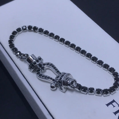[Polaidi Jewelry]FORCE  LARGE HORSESHOE FULL DIAMOND TENNIS BRACELET