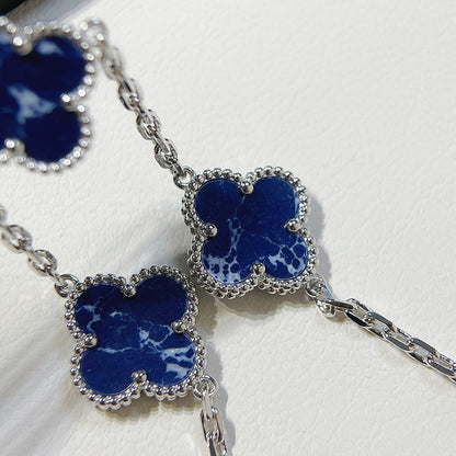 [：Polaidi Jewelry]CLOVER 5 MOTIF PIETERSITE SILVER BRACELET