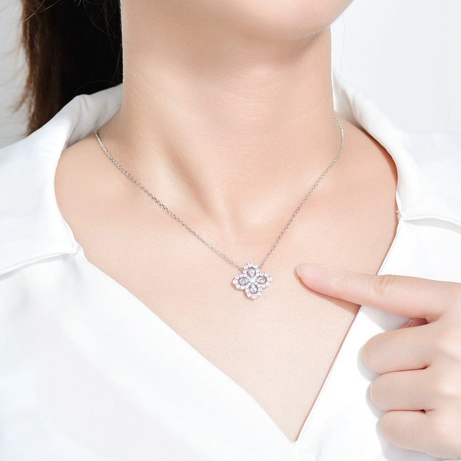 [Polaidi Jewelry]LOOP NECKLACE FULL MOTIF DIAMOND 16MM MULTIPLE COLORS
