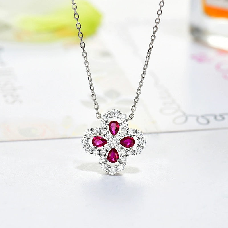[：Polaidi Jewelry]ループネックレス フルモチーフダイヤモンド 16MM マルチカラー