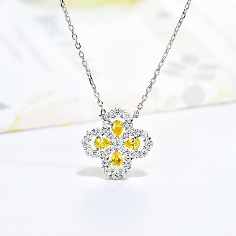 [Polaidi Jewelry]LOOP NECKLACE FULL MOTIF DIAMOND 16MM MULTIPLE COLORS