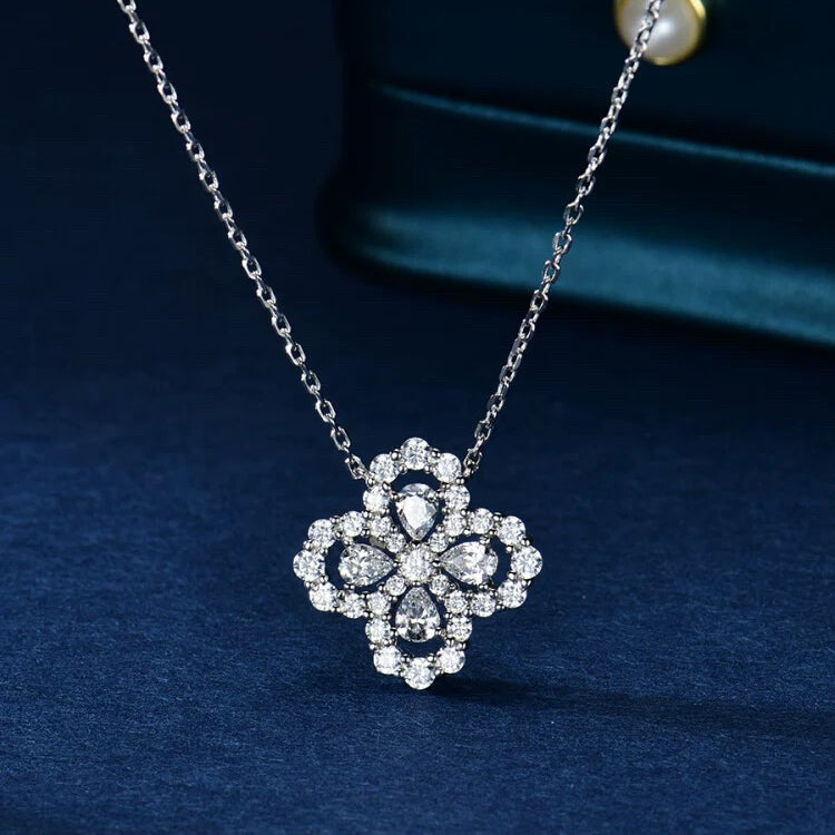 [：Polaidi Jewelry]ループネックレス フルモチーフダイヤモンド 16MM マルチカラー