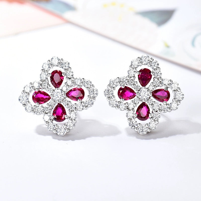 [：Polaidi Jewelry]LOOP EARRINGS FULL MOTIF DIAMOND 16MM